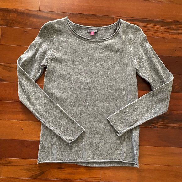 [Vince Camuto] Gray Sequined Sweater - Picture 3 of 10